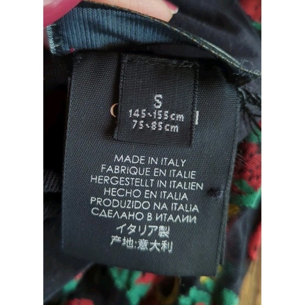 Authentic GUCCI Black Strawberry HORSEBIT FRAISE Tights Stockings S Please Read! - Picture 8 of 16